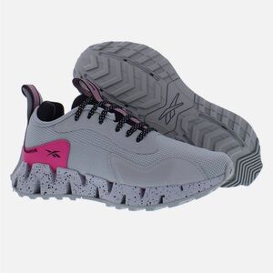 Reebok Women's Sneakers - Light Gray and Hot Pink